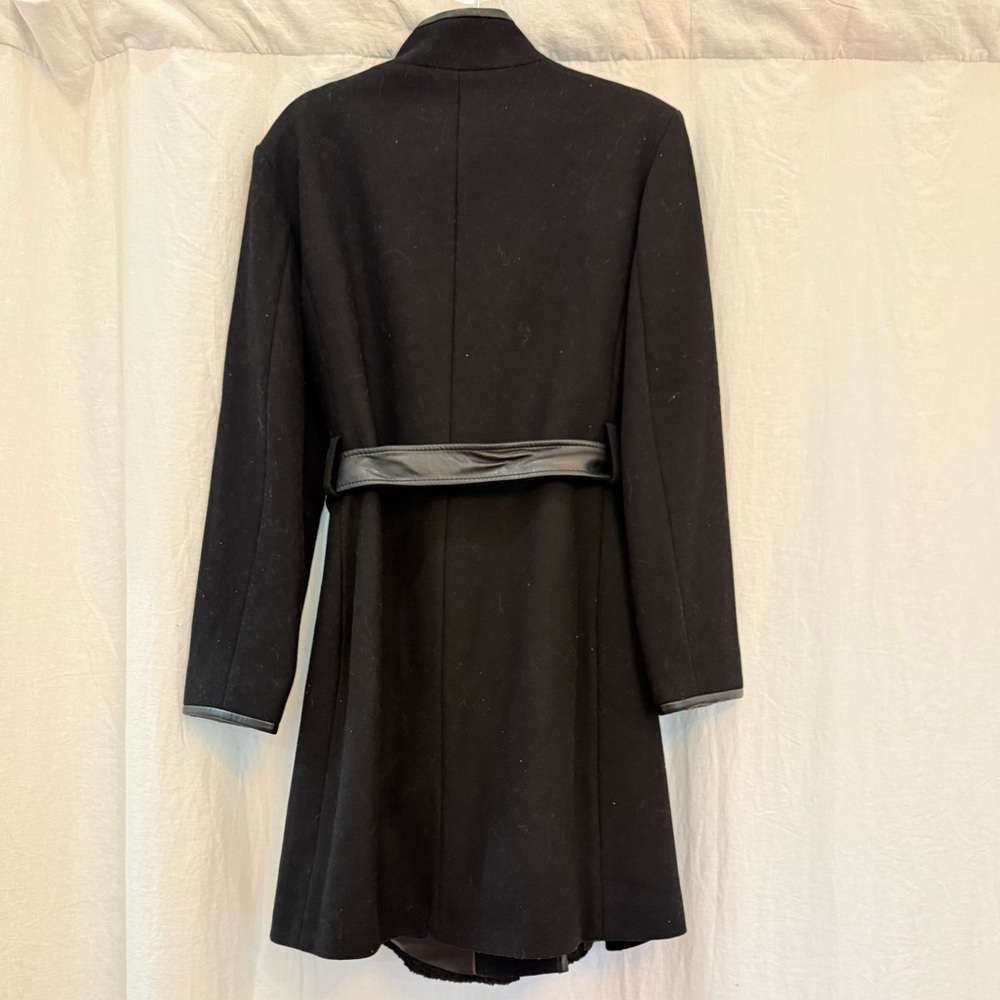 Vince Camuto Black Teddy Jacket with Belt - Picture 3 of 4